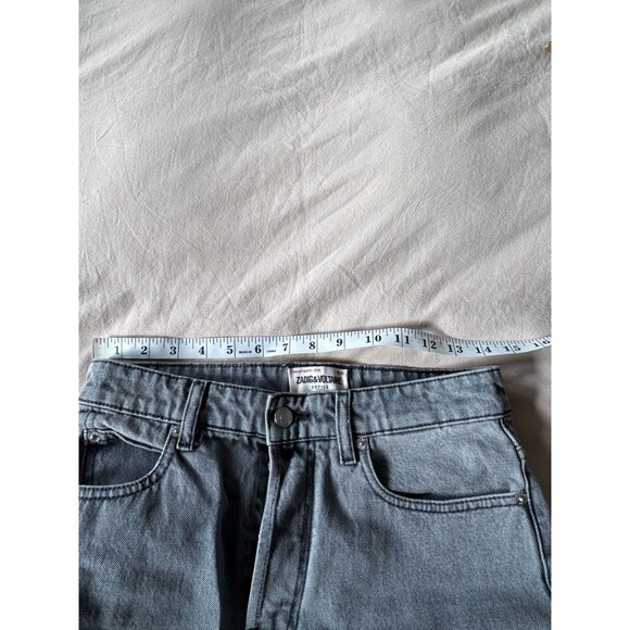 Zadig & Voltaire Womens Black 26 Evy Denim Cut Jeans Wide Leg Baggy Embroidered - Picture 9 of 12